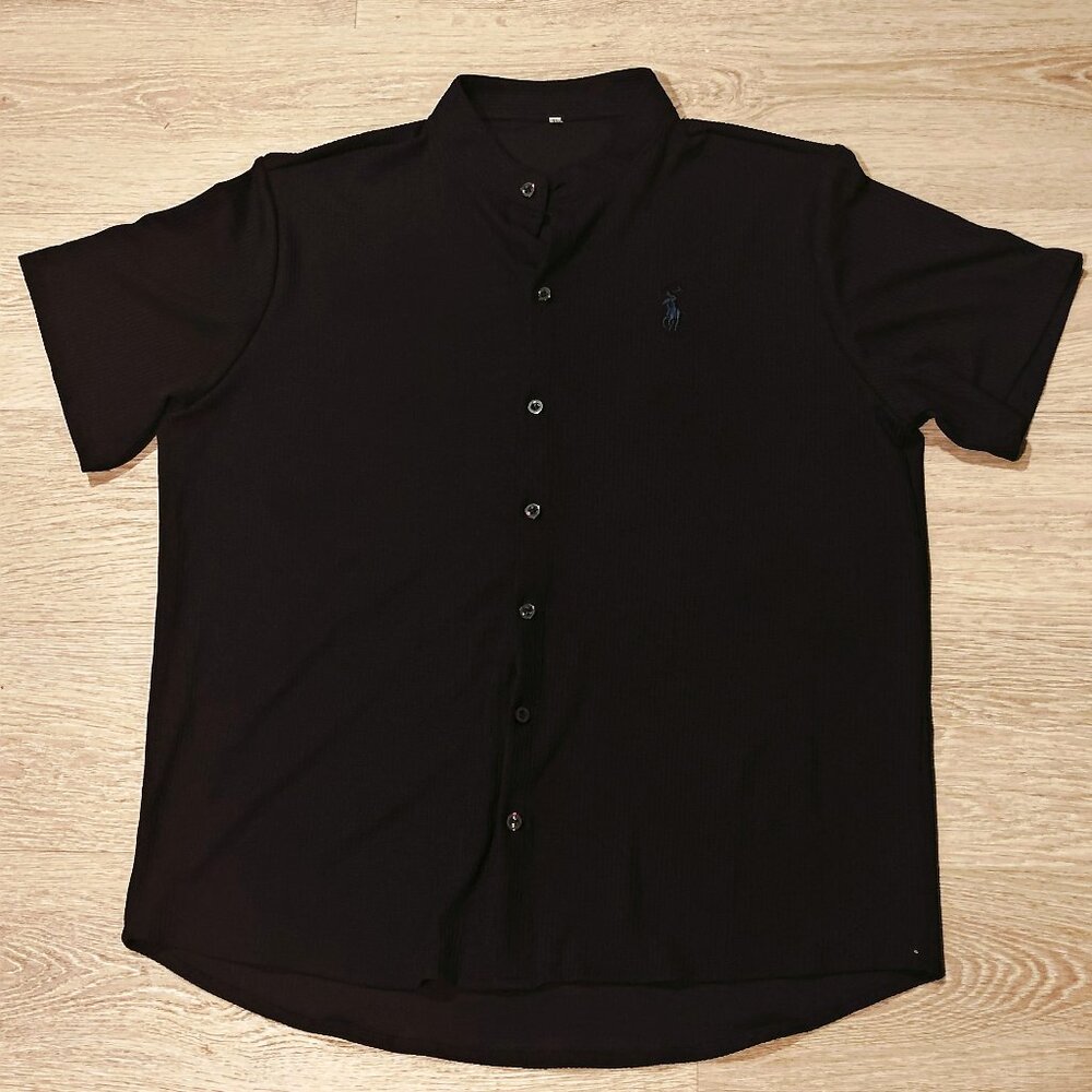 2 Men's Classic Black Button-Up Shirts